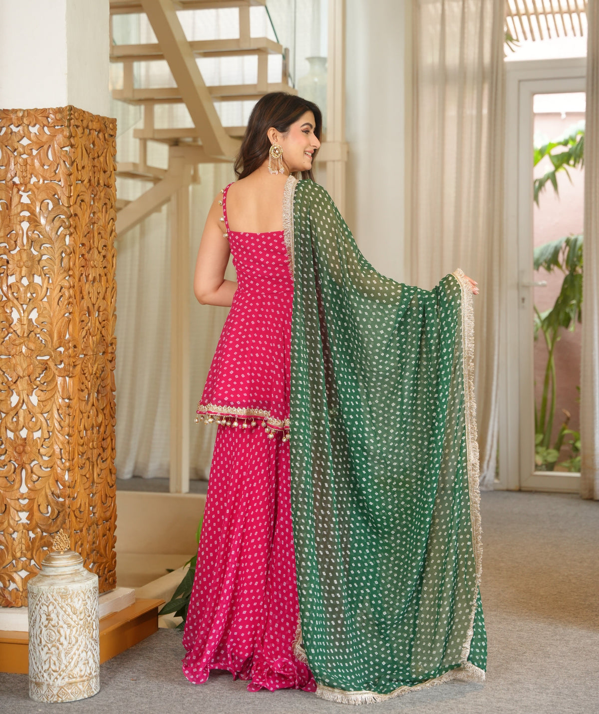 Modern Rani Pink Sharara Suit Set for Women | Festive & Wedding Wear