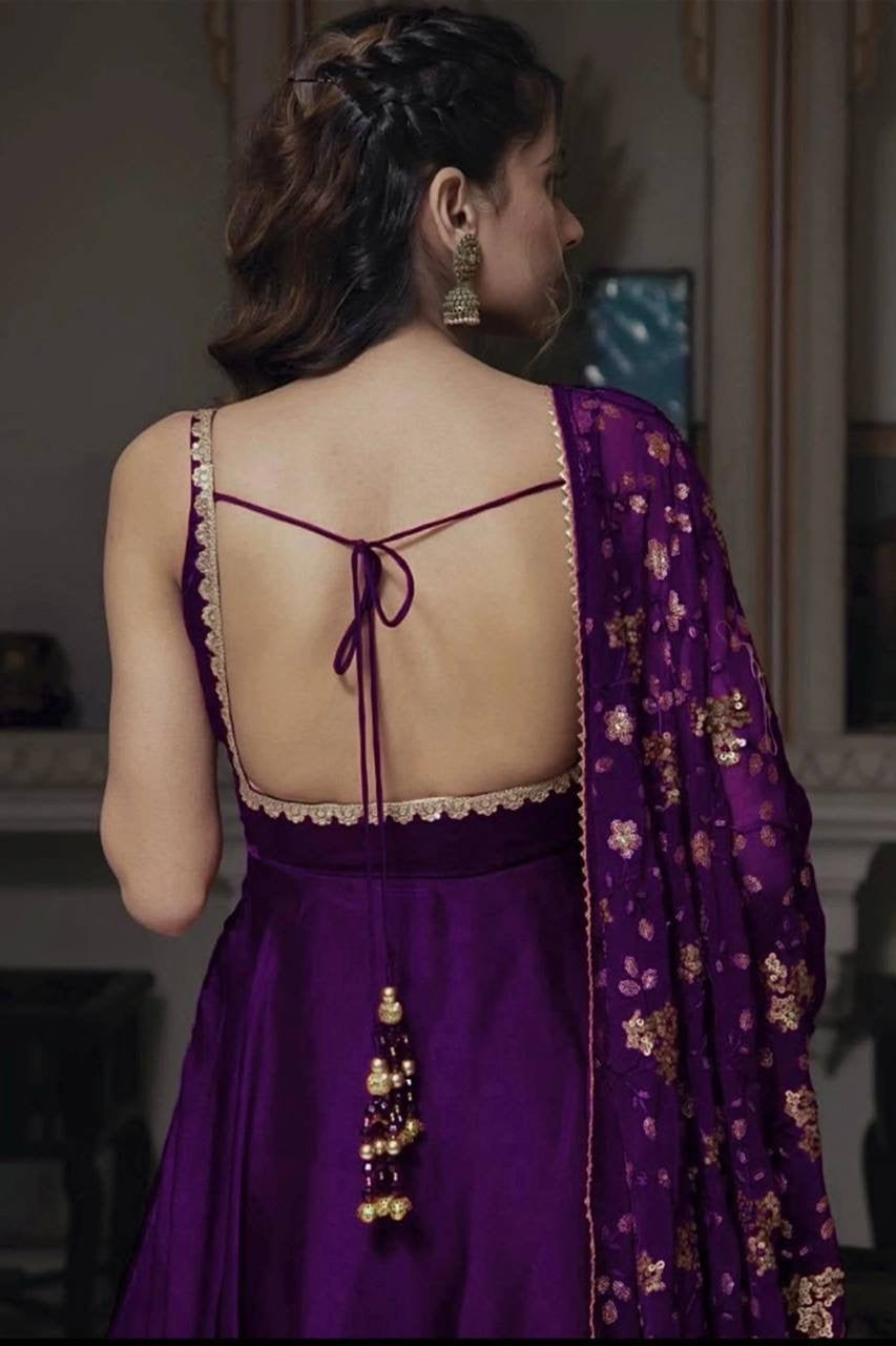 Purple Anarakli Suit Set