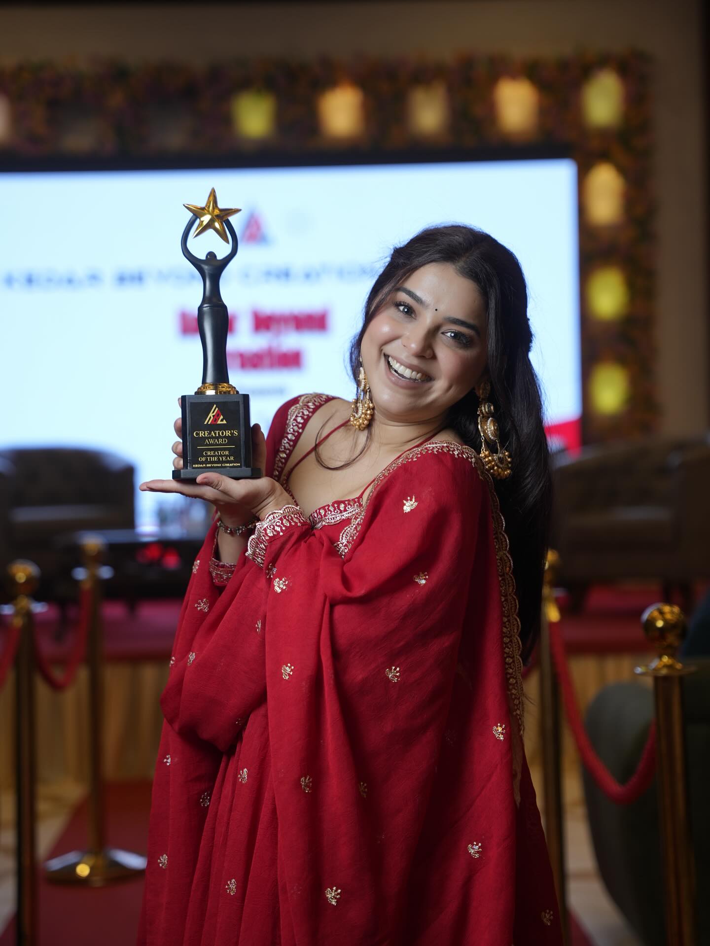 Red Chilli Slit Anarkali Premium Suit Set For Festive & Party Wear