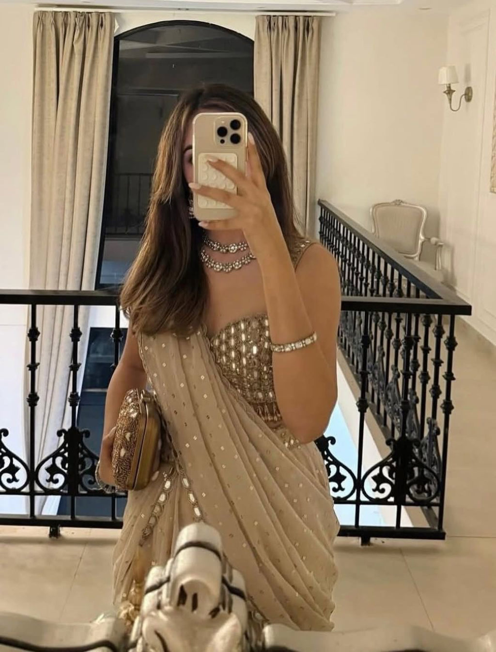 Desi Girl Mirror Work Lehenga Saree For Women