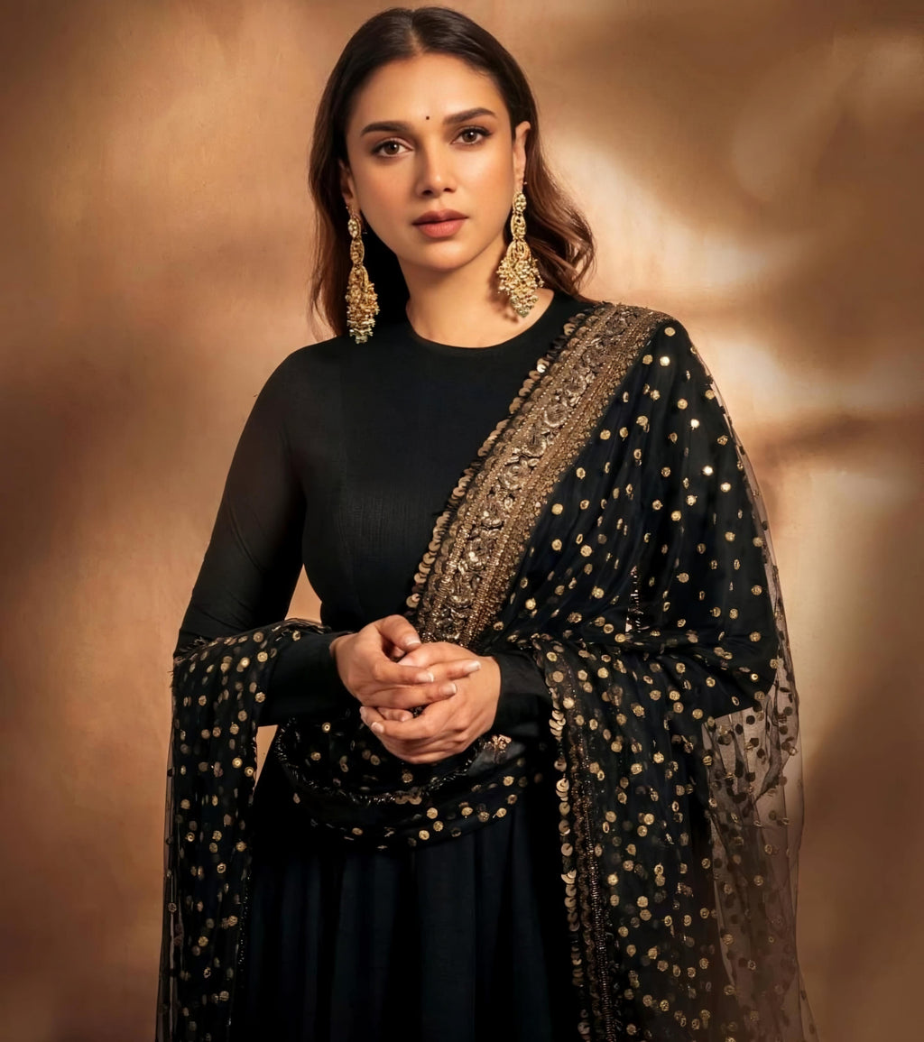 Gorgeous Premium Black Anarkali Suit Set