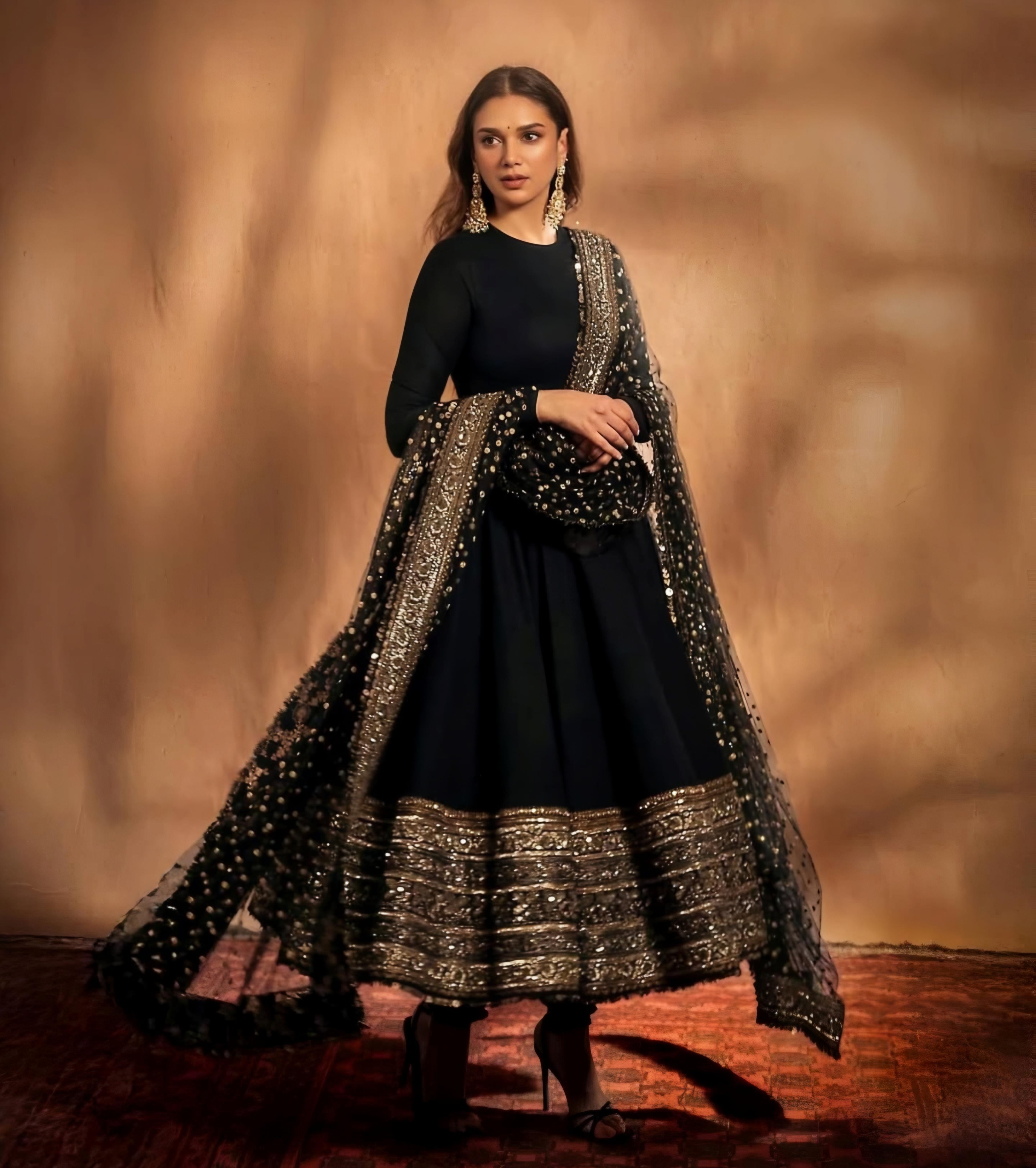 Gorgeous Premium Black Anarkali Suit Set