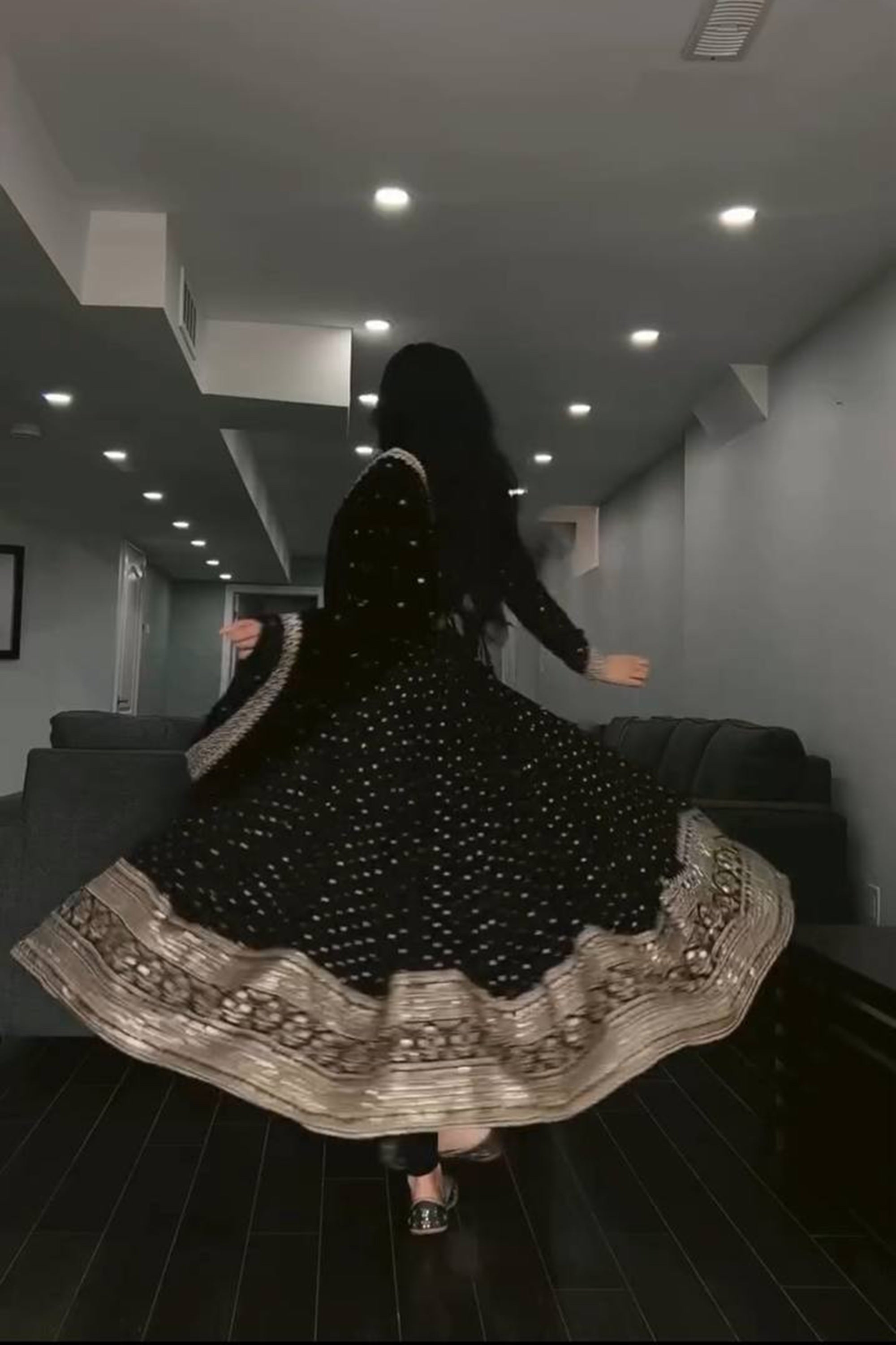 Black Sequins Work Suratikart Anarkali Suit Set