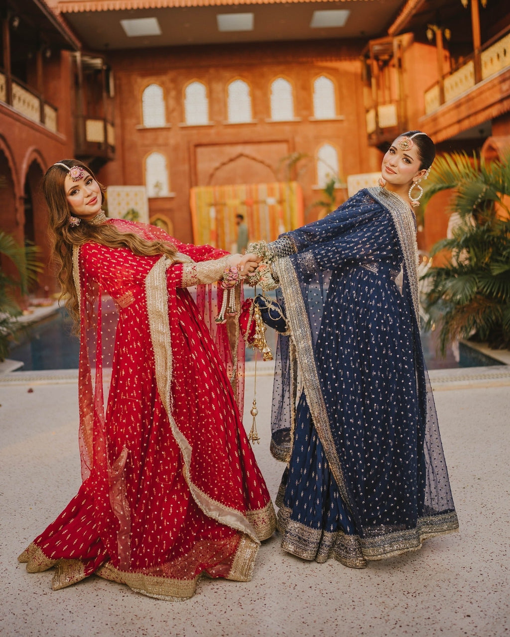 Elegant Chinon Silk Embroidered Anarkali Pant Set – Fully Stitched & Ready to Wear - ETHNICDEAL