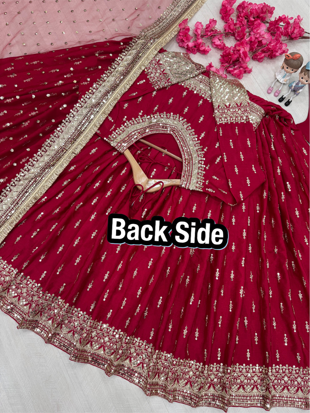 Elegant Chinon Silk Embroidered Anarkali Pant Set – Fully Stitched & Ready to Wear - ETHNICDEAL