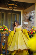 Ishmika Mustard Yellow Anarkali Suit Set