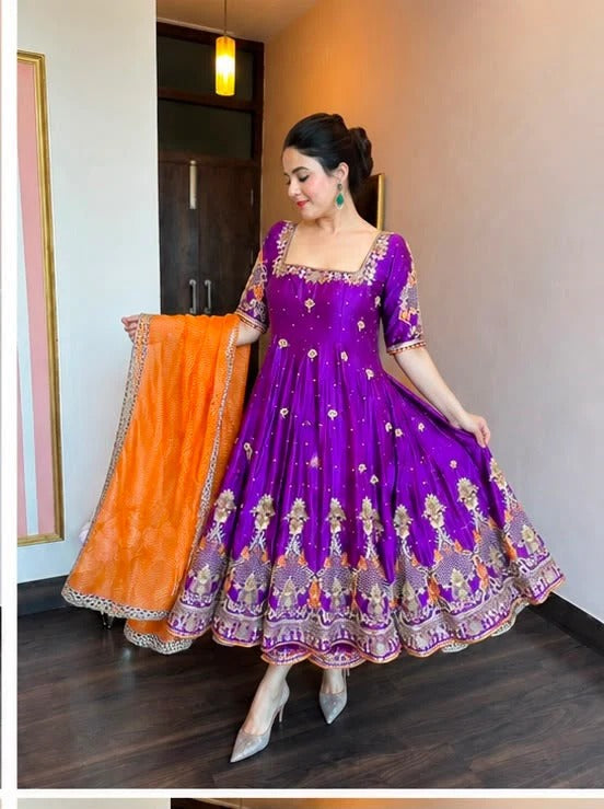 Malveera Premium Quality Anarkali Suit Set