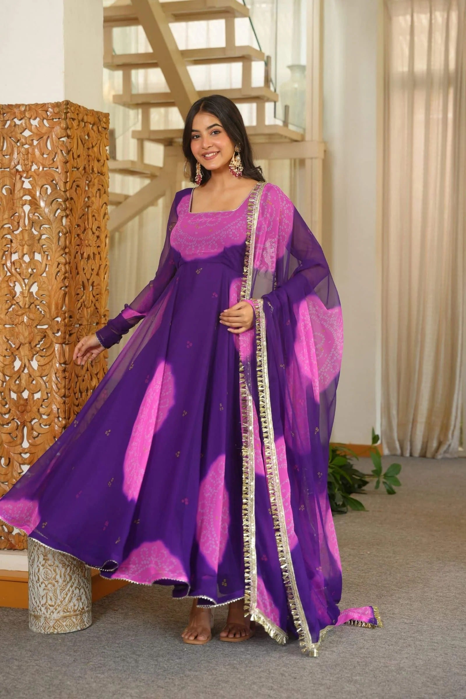 Rimjhim Neavy blue-pink Chunari Suit Set