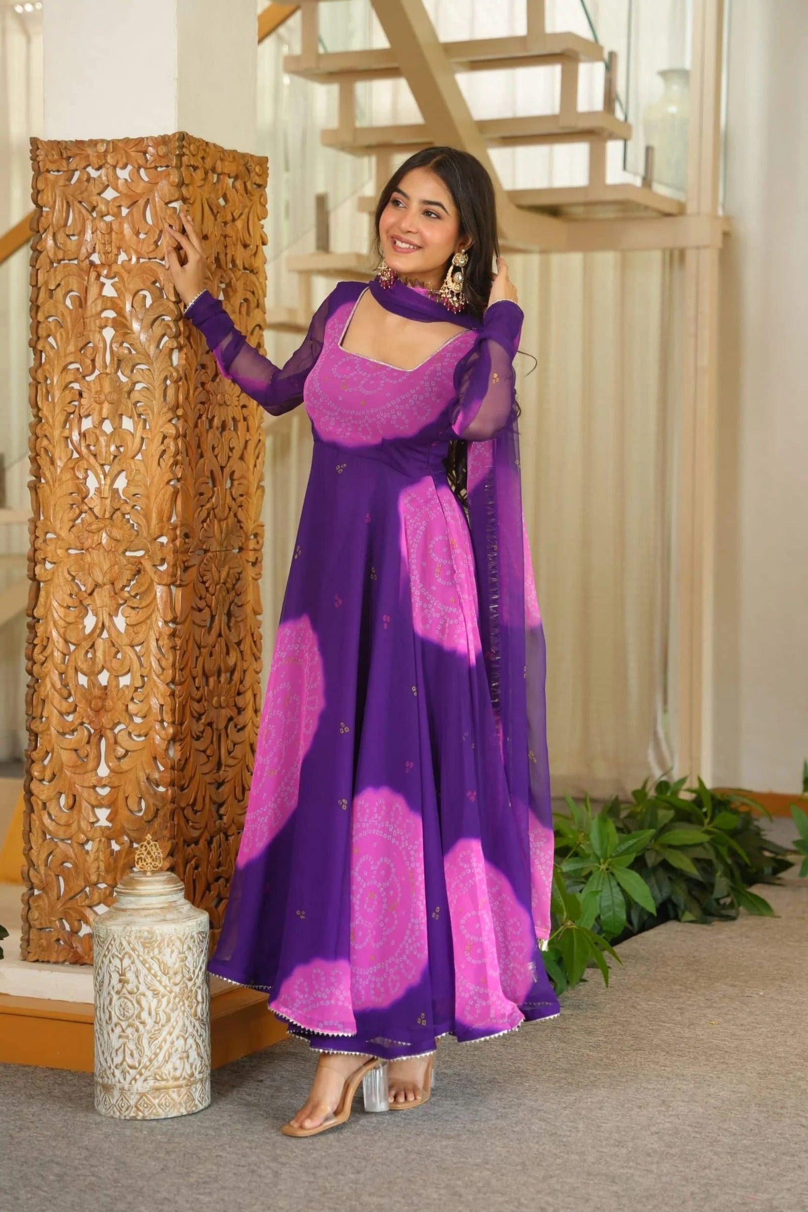 Rimjhim Neavy blue-pink Chunari Suit Set
