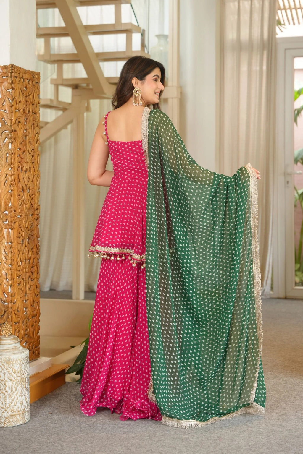 Rani Pink Sharara set for girls