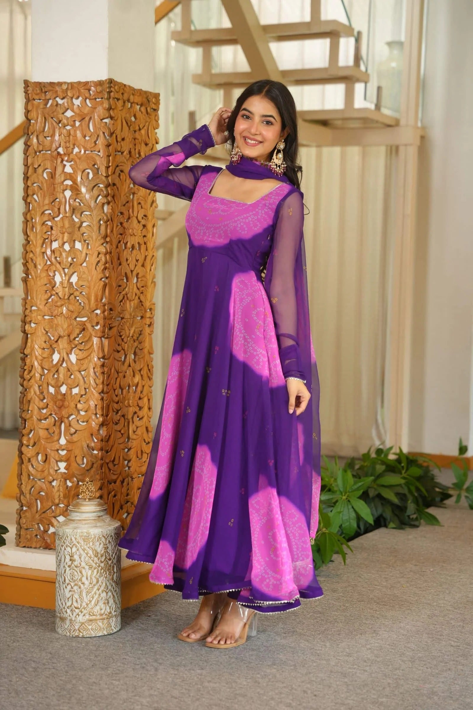 Rimjhim Neavy blue-pink Chunari Suit Set