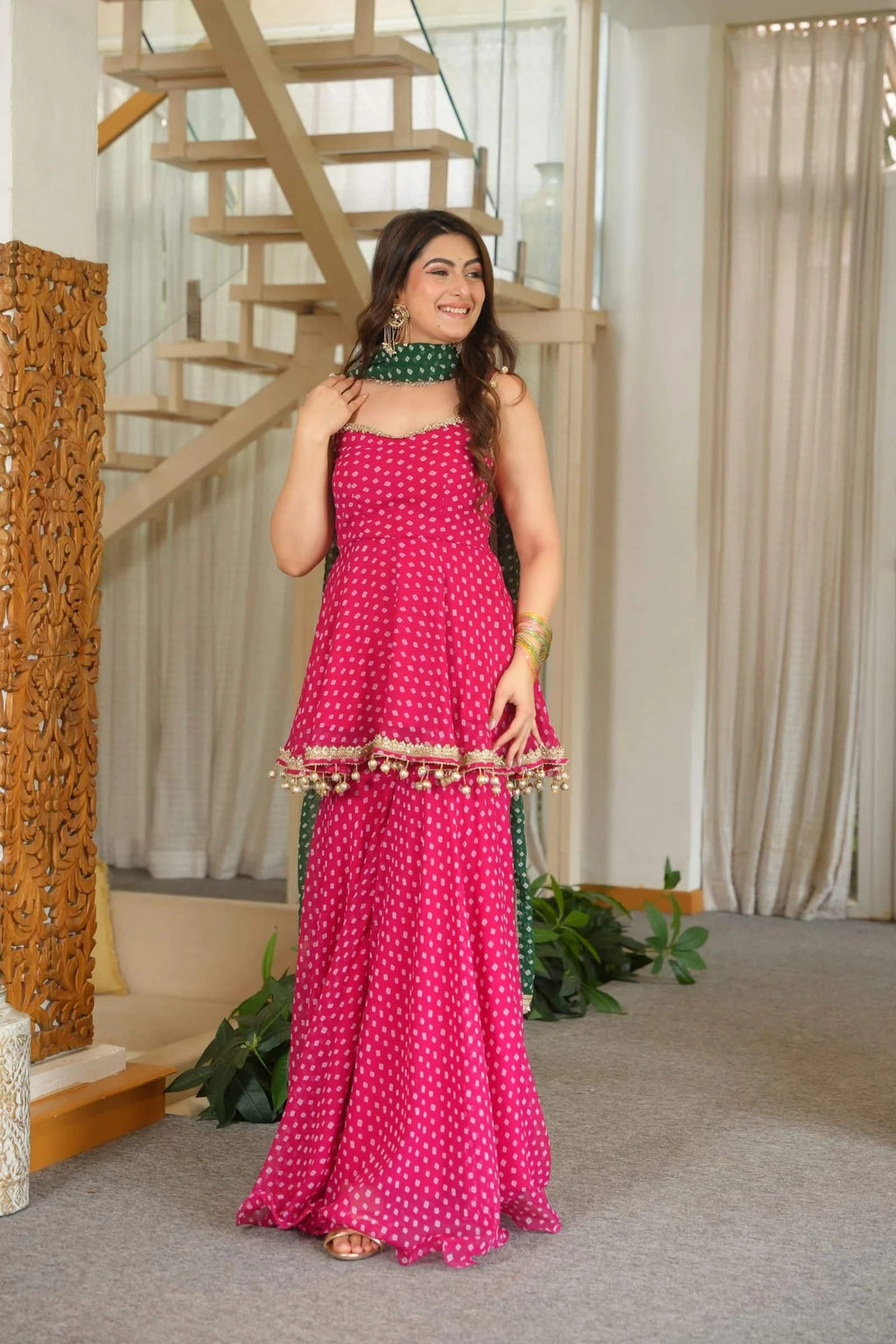 Rani Pink Sharara set for girls
