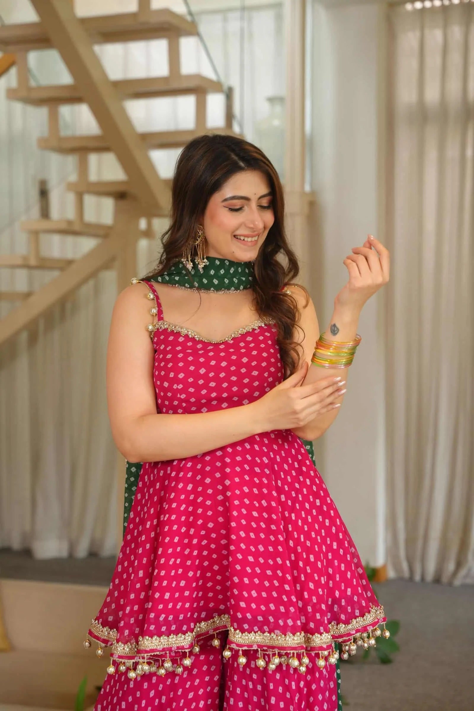 Rani Pink Sharara set for girls