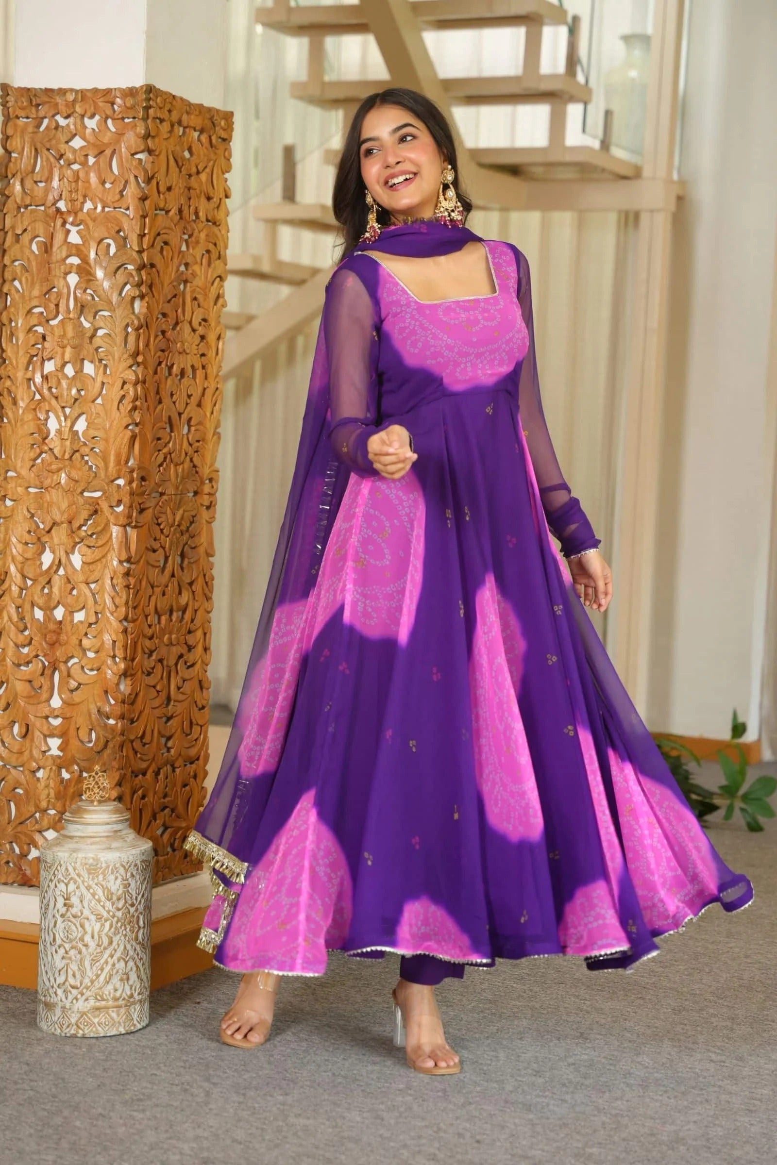 Rimjhim Neavy blue-pink Chunari Suit Set