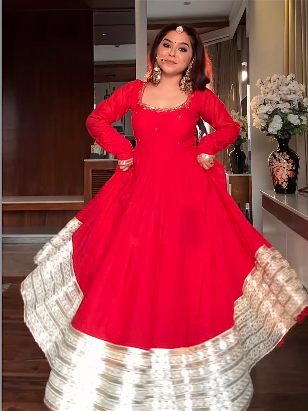Premium Red Special Anarkali Suit Set