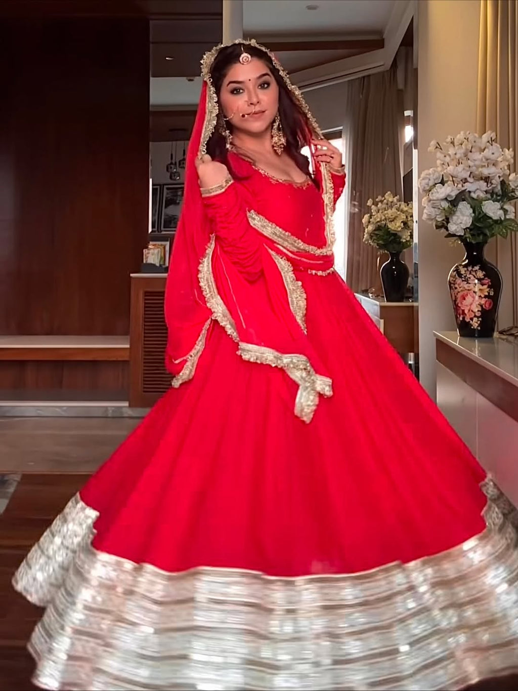 Premium Red Special Anarkali Suit Set