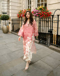 Designer Pink Organza Shrug Set for Women with Real Mirror Work | Digital Print | Balloon Sleeves | Party Wear Co-Ord Set